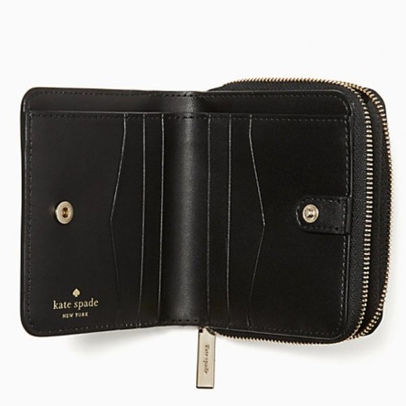 Kate Spade Staci Small Zip Around Bifold Wallet Black - Picture 2 of 15